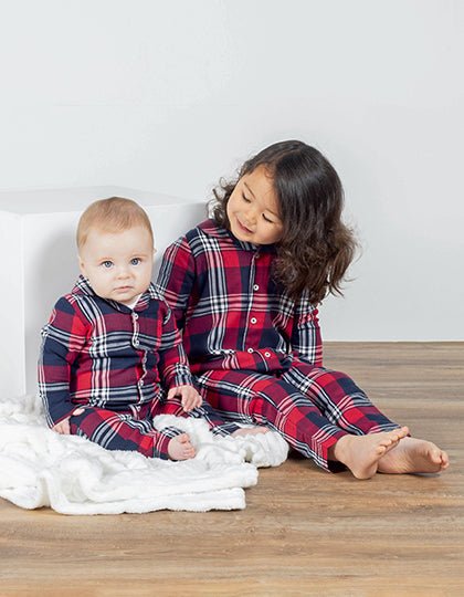 Larkwood Pyjamas Heldragt til babyer - Blød Flonel Nattøj med Tartandesign.