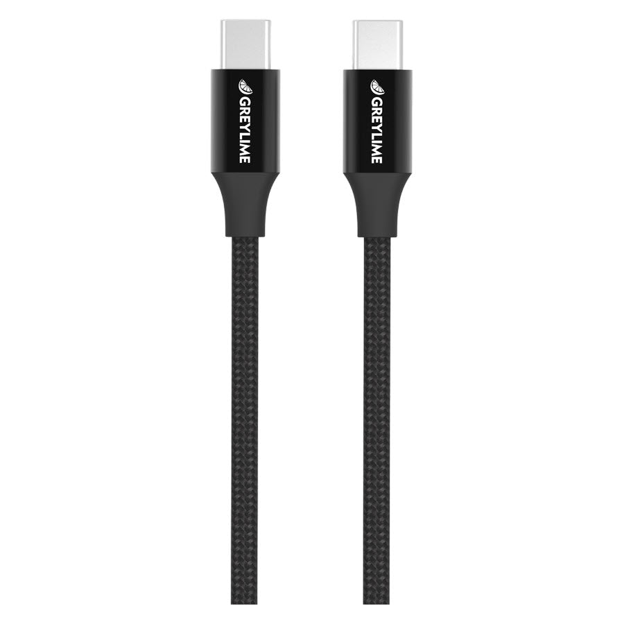 GreyLime Braided USB-C til USB-C Kabel Sort 2 m -  fra GreyLime - nu kun 119 kr. Hos HjemTek 